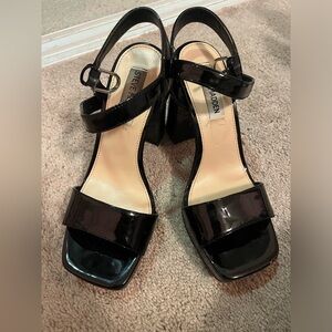 Steve Madden Glossy Black Heeled Sandals